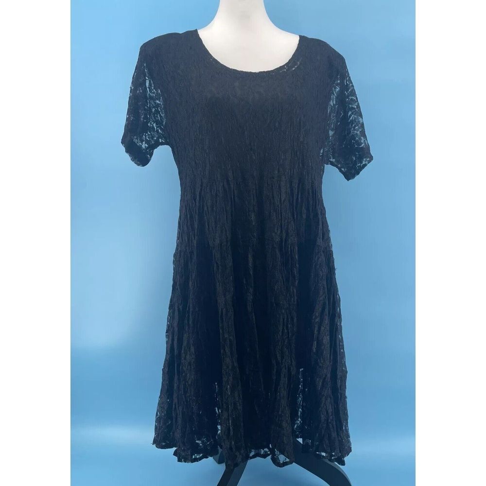 Black Lace Dress Women's Medium Whimsigoth Romantic Fairy‎ Dark Feminine Dainty